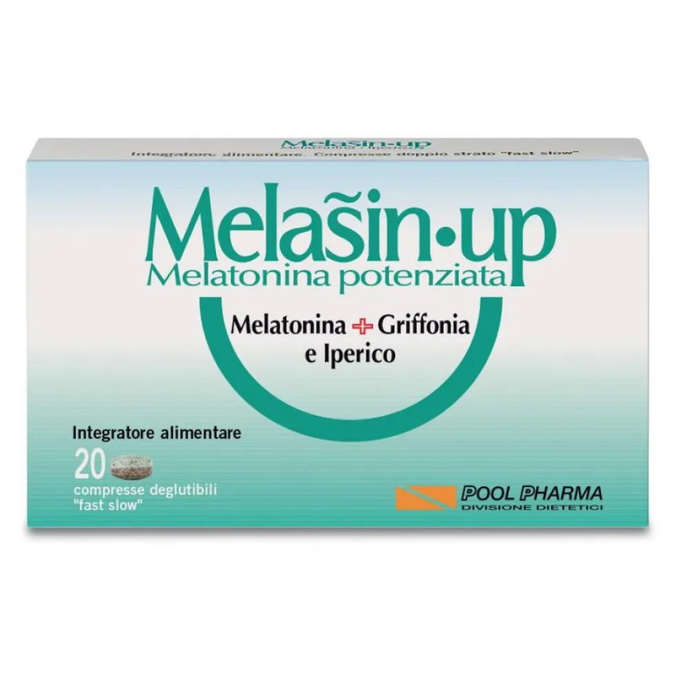 Pool Pharma Melasin-Up - integratore riposo notturno, 20 mini-compresse