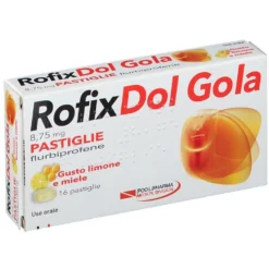 Pool Pharma RofixDol Gola 8,75mg Flubiprofene gusto Limone e Miele, 16 pastiglie