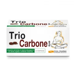 Pool Pharma Trio Carbone Plus - Integratore Alimentare per il Gonfiore Intestinale, 40 Compresse