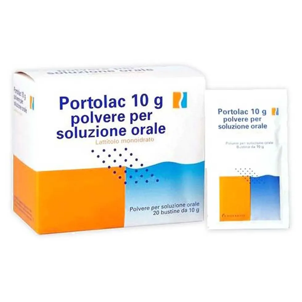 Portolac 10g Lattitolo Monoidrato Trattamento Stitichezza Occasionale, 20 Bustine