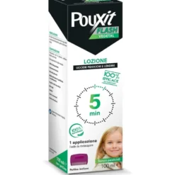 Pouxit Flash Vegetal - Lozione contro i pidocchi e le lendini, flacone da 100 ml con pettine