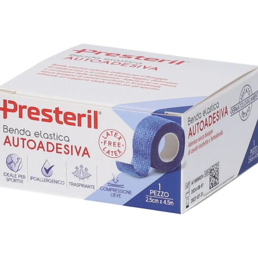 Presteril Benda Elastica Autoadesiva 2,5cm x 4,5m colore Blu