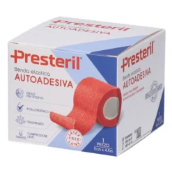 Presteril Benda Elastica Autoadesiva 5cm x 4,5m colore Rosso