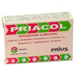 Prius Pharma Priacol - Integratore per la colite e il meteorismo, 30 capsule
