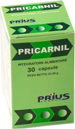 Prius Pharma Pricarnil - Integratore per ridurre la stanchezza e l'affaticamento, 60 capsule