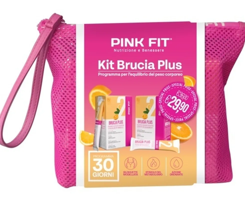 Proaction Pink Fit Brucia Plus - Integratore bruciagrassi, 2 confezioni da 15 stick da 10 ml