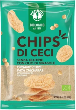 Probios Chips di ceci - Snack biologico e senza glutine all'olio di girasole, 40 g