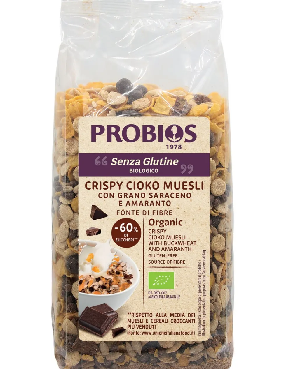 Probios Crispy Cioko muesli e cerali al cioccolato e senza glutine, 300 g