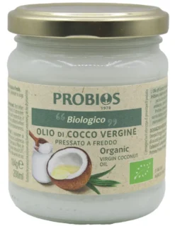 Probios Olio di Cocco - Olio di cocco per uso alimentare ad azione emolliente, vaso da 210 g