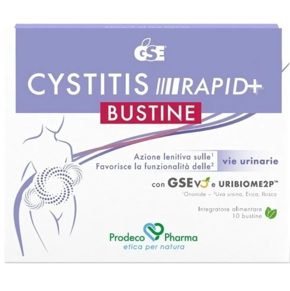 Prodeco Pharma Gse Cystitis Rapid+ - Integratore alimentare per le vie urinarie, 10 bustine