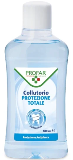Profar Collutorio Protezione Totale - Collutorio senza alcol contro placca e carie, 500 ml
