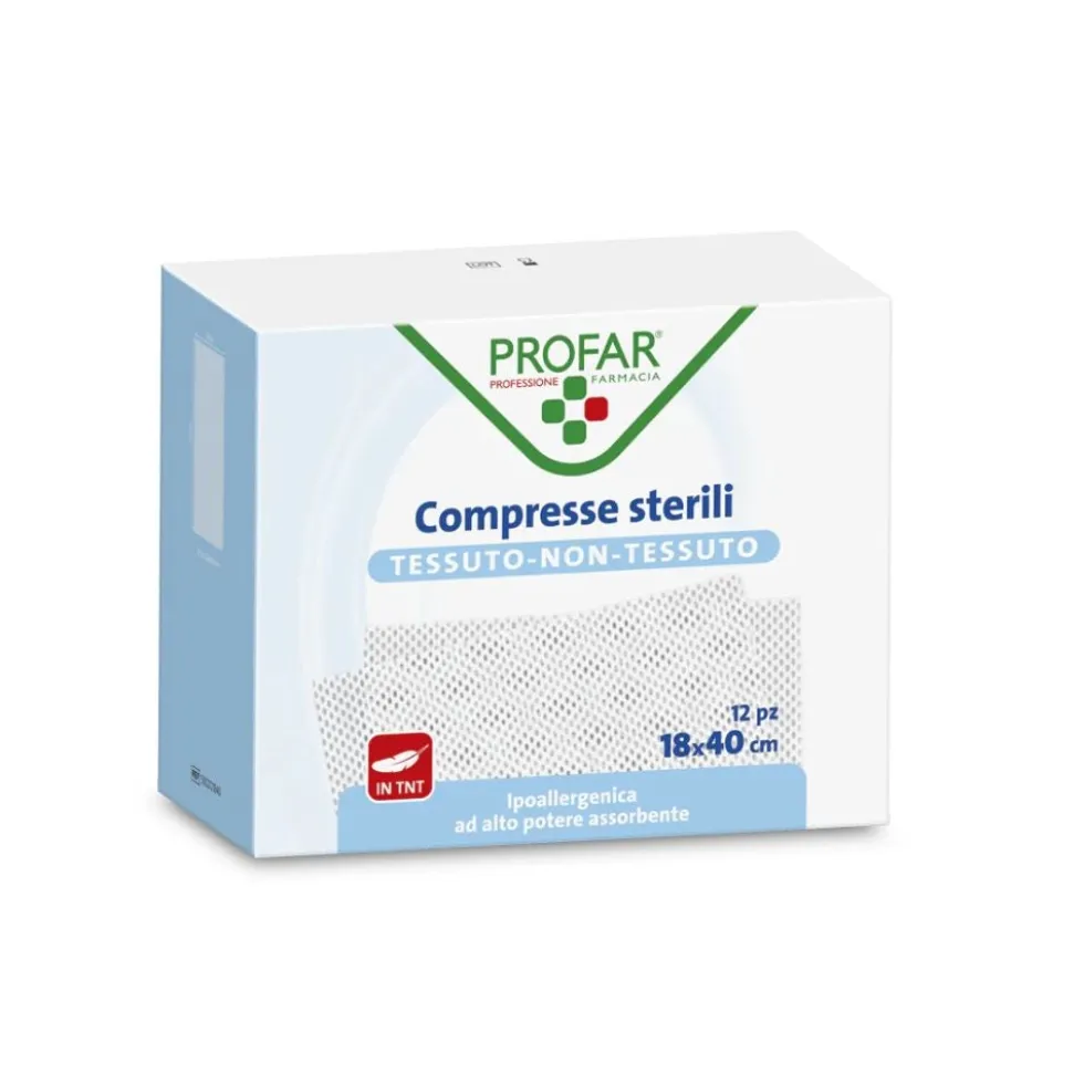 Profar Compresse di Garza in TNT per Medicazione 18 x 40 cm, 12 garze