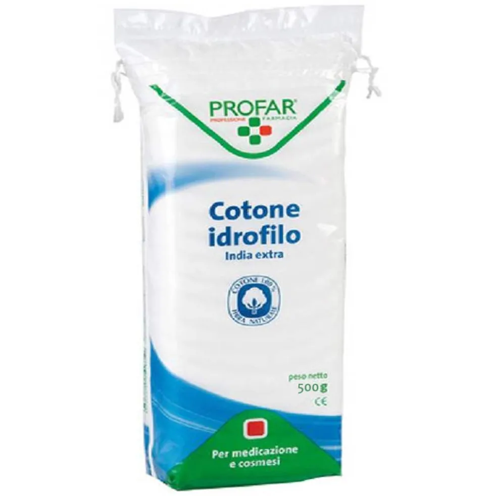 Profar Cotone Idrofilo per Medicazione e Cosmesi, 500g