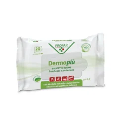 Profar DermoPiù - Salviettine intime emollienti per l'igiene quotidiana, 20 salviette