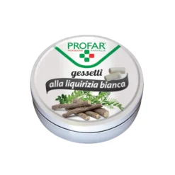 Profar Gessetti alla liquirizia bianca - Pastiglie lenitive per la gola, barattolo da 40 g