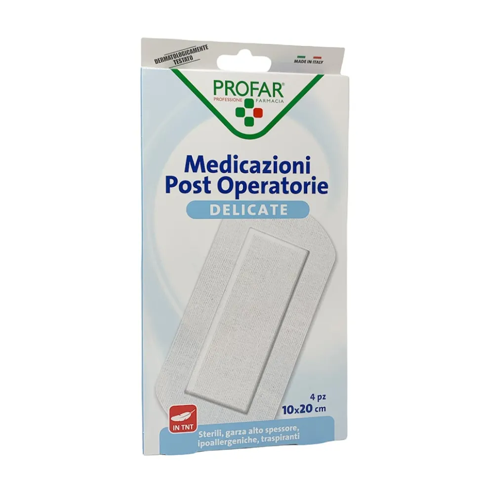 Profar Medicazione Post Operatoria Delicata in TNT 10 x 20 cm, 4 medicazioni