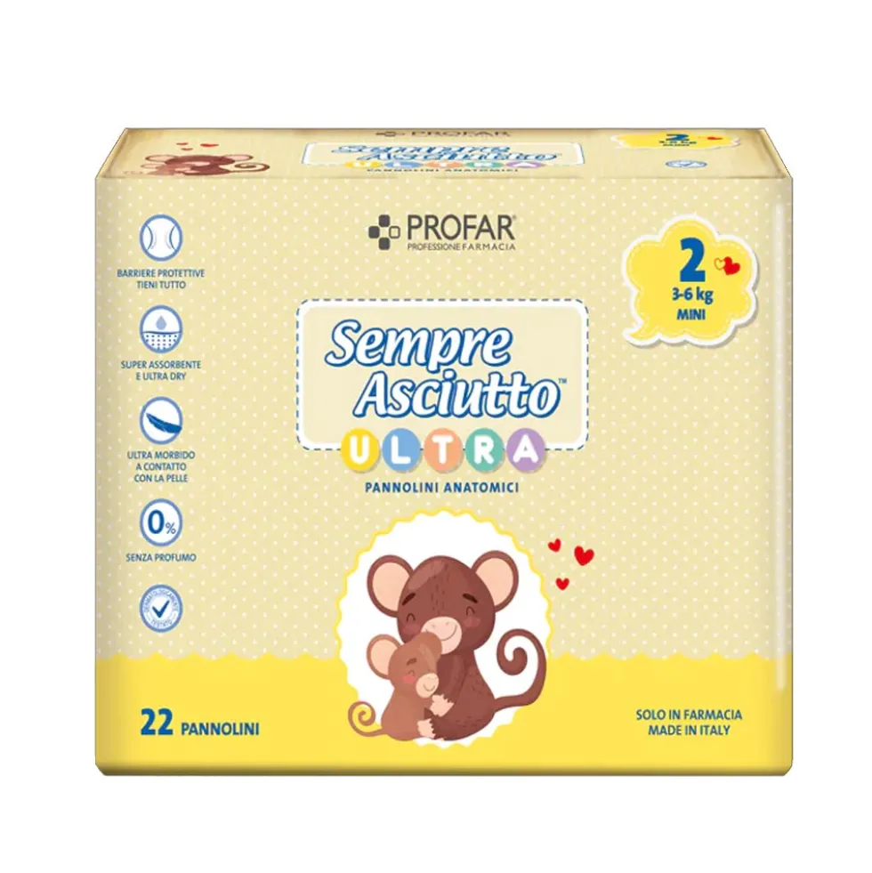 Profar Sempre Asciutto - Pannolini ultra mini Taglia 2 3-6Kg, 22 pannolini