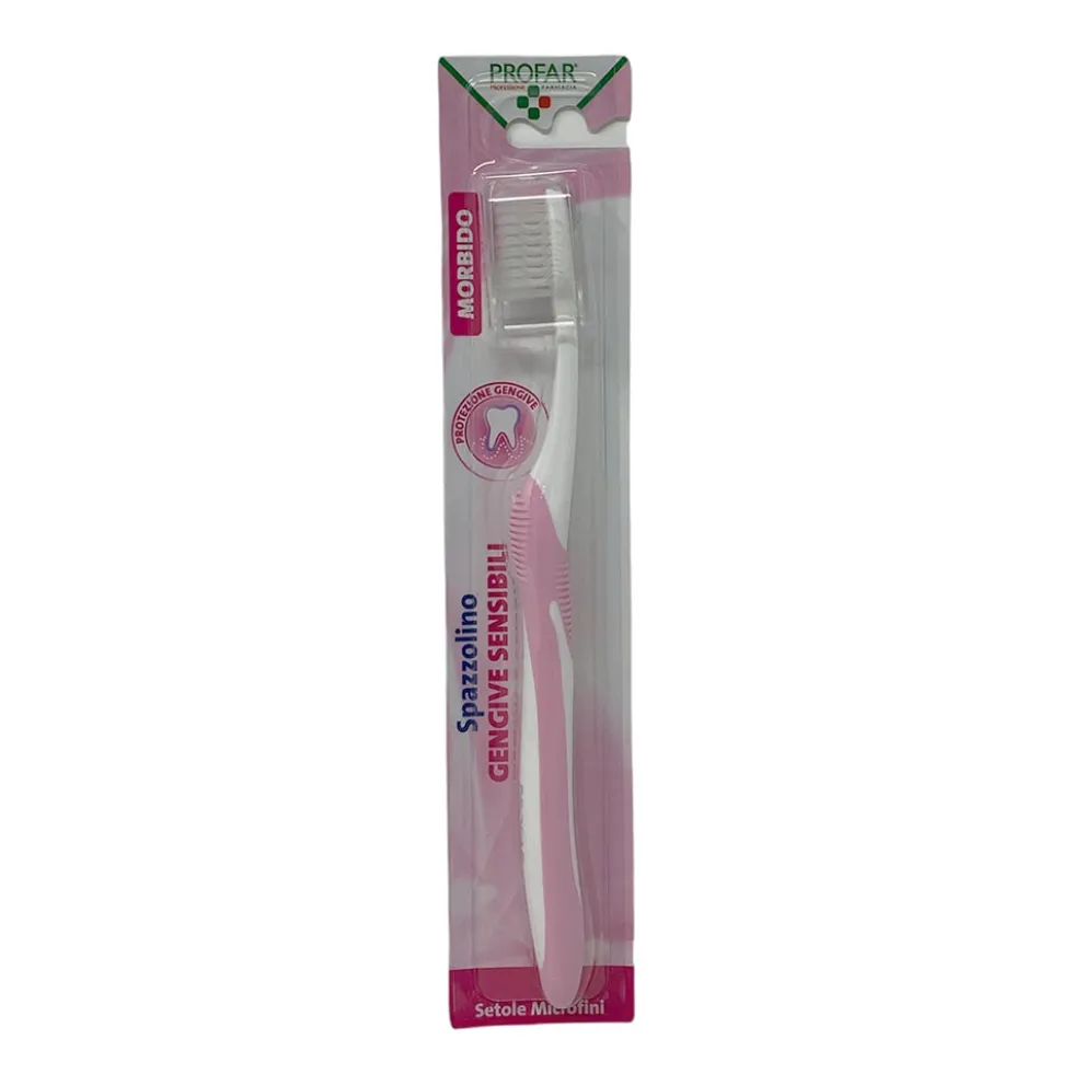 Profar Spazzolino Gengive Sensibili Morbido - Spazzolino manuale per gengive irritate, 1 pezzo