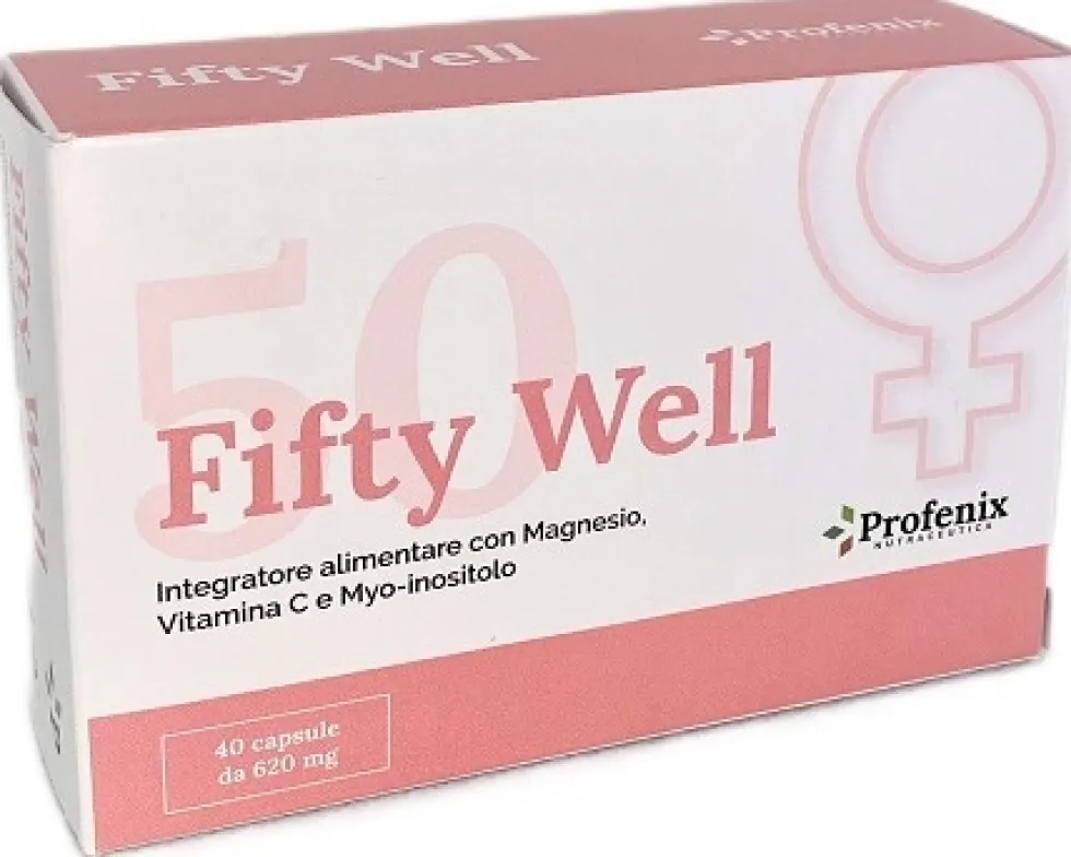 Profenix Fifty Well - Integratore alimentare per i disturbi della menopausa, 40 capsule da 600 mg