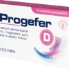 Proge Farm Progefer D - Integratore di ferro per la stanchezza, integratore Progefer D 30 compresse