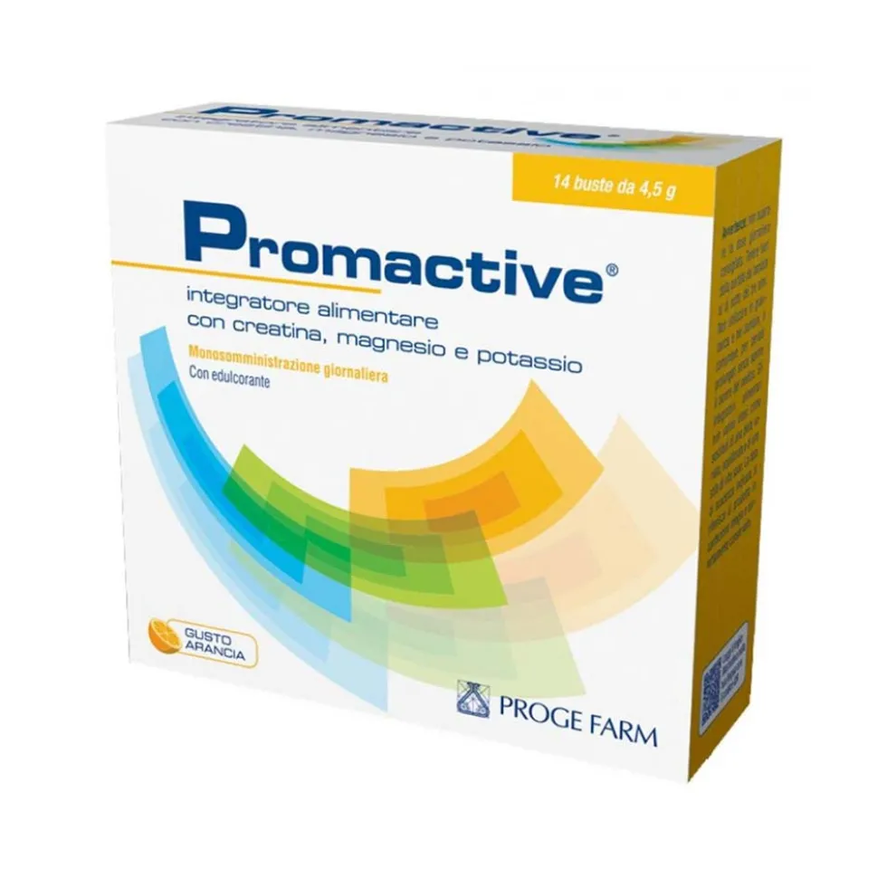 Proge Farm Promactive - Integratore Proge Farm con creatina, magnesio e potassio per l'energia, 14 bustine