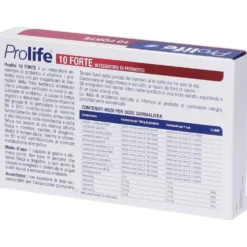 Prolife 10 Forte - Integratore di fermenti lattici e vitamine per la flora intestinale, 20 capsule