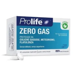 Prolife Zero Gas - Compresse masticabili per flatulenza e gonfiore addominale, 45 compresse