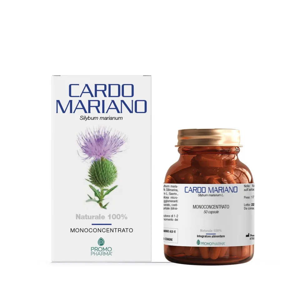 Promopharma Cardo mariano monoconcentrato - Integratore depurativo e antiossidante, 50 capsule