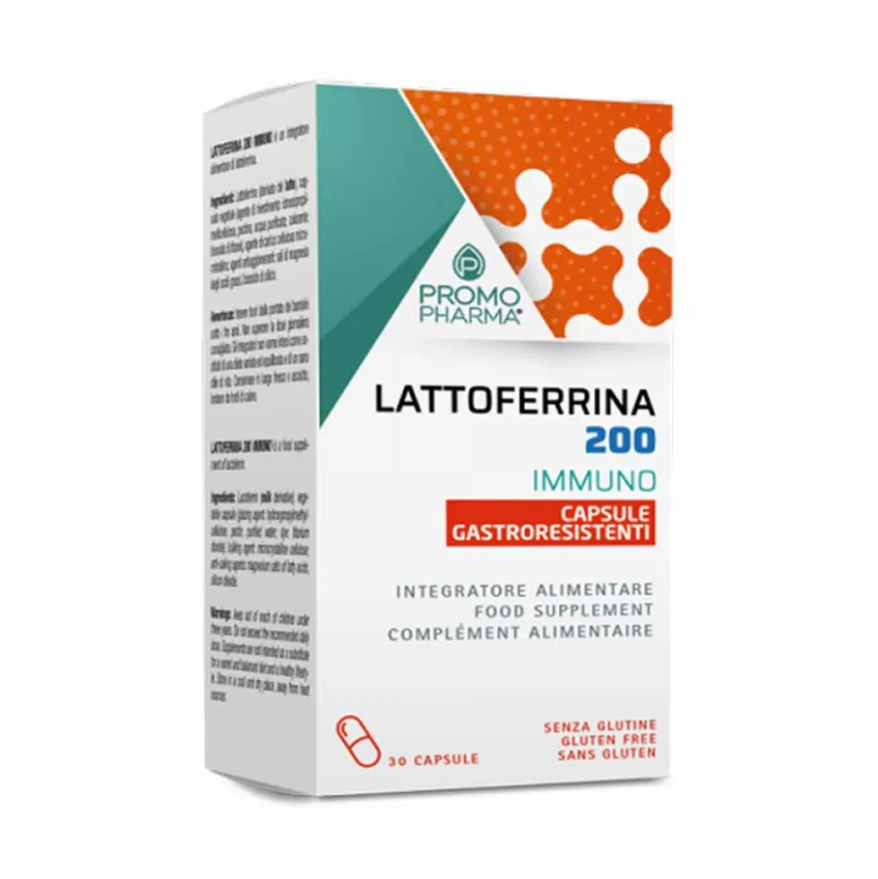 PromoPharma Lattoferrina 200 Immuno Integratore Sistema Immunitario, 30 Capsule