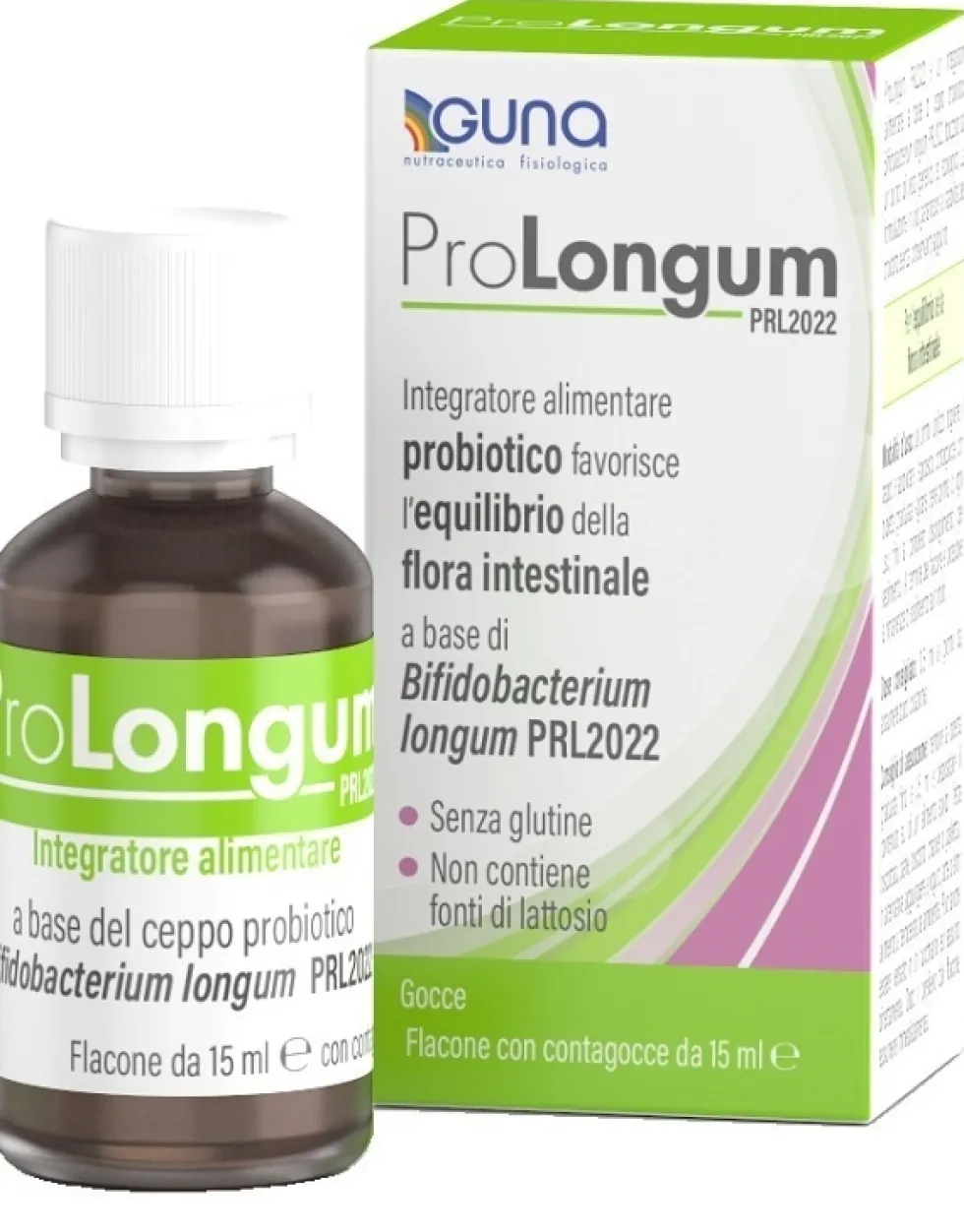 Promè Prolongum PRL2022 - Integratore senza glutine per la flora intestinale, gocce da 15 ml