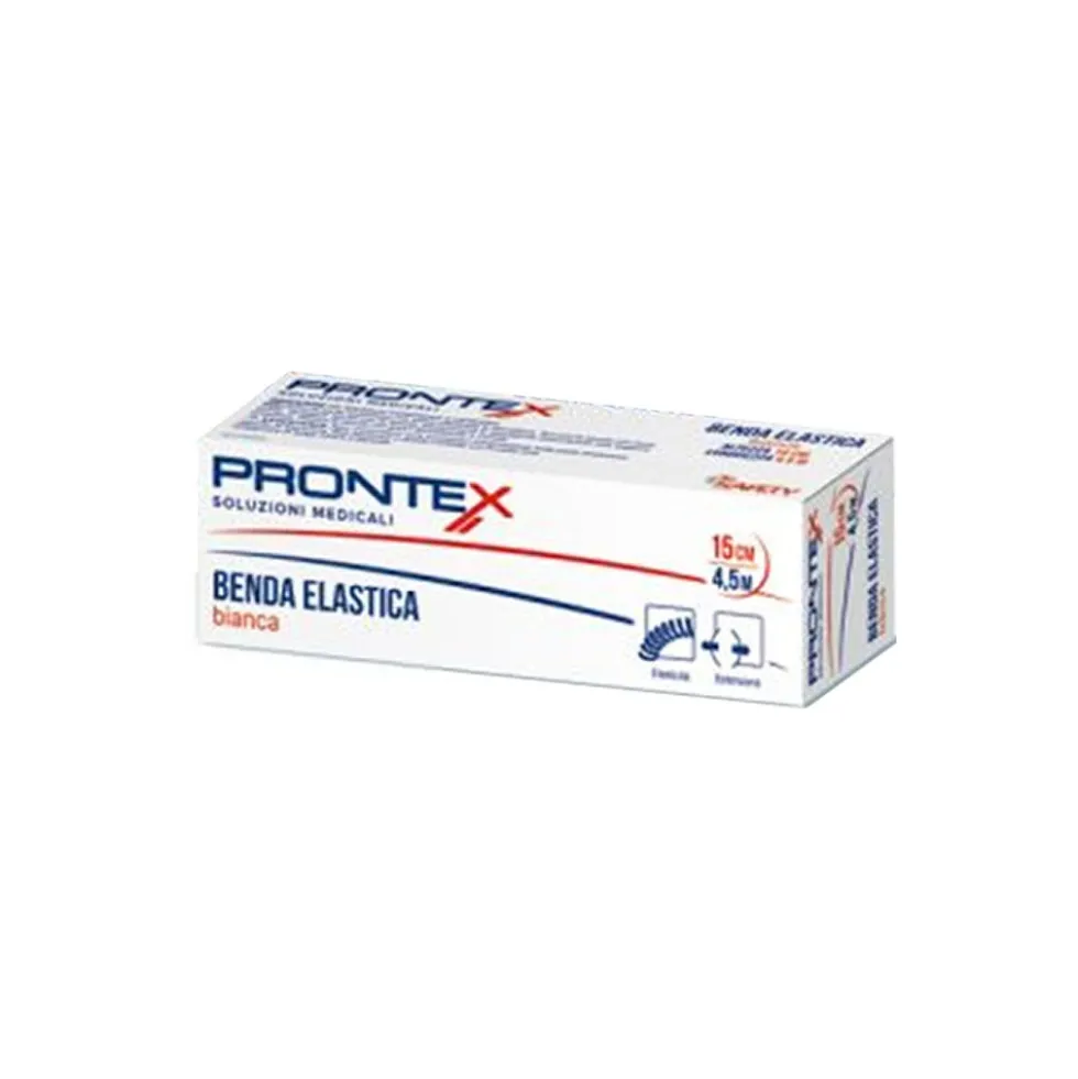 Prontex Benda in Tessuto Elastico Bianco Tipo IDEAL Misura 15 cm x 4.5m, 1 Pezzo