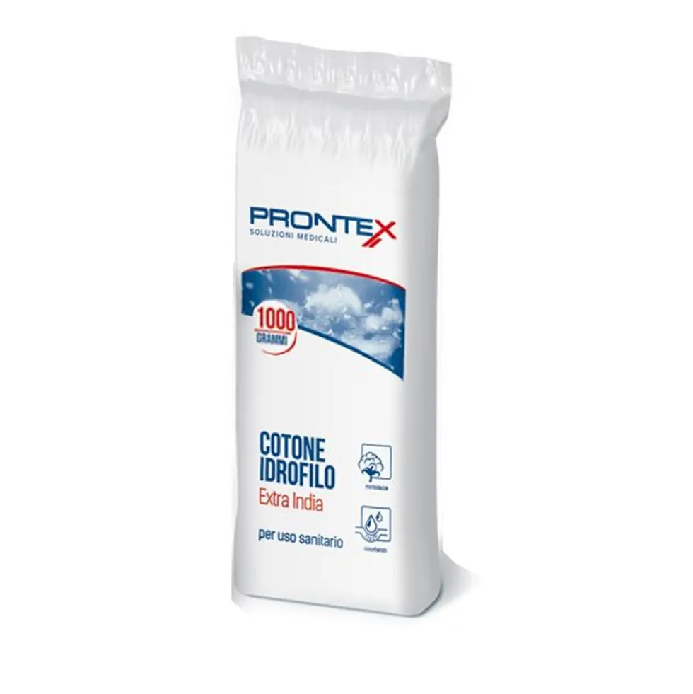 Prontex Cotone Idrofilo Extra India per uso Sanitario e Cosmetico, 1000g