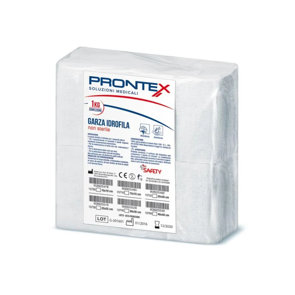 Prontex Garza Idrofila di Cotone non Sterile 15 x 15 cm, 1kg