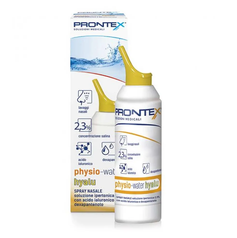 Prontex Physio-Water Ialuronica Adulti - Spray ipertonico per l'igiene e la congestione, 100 ml