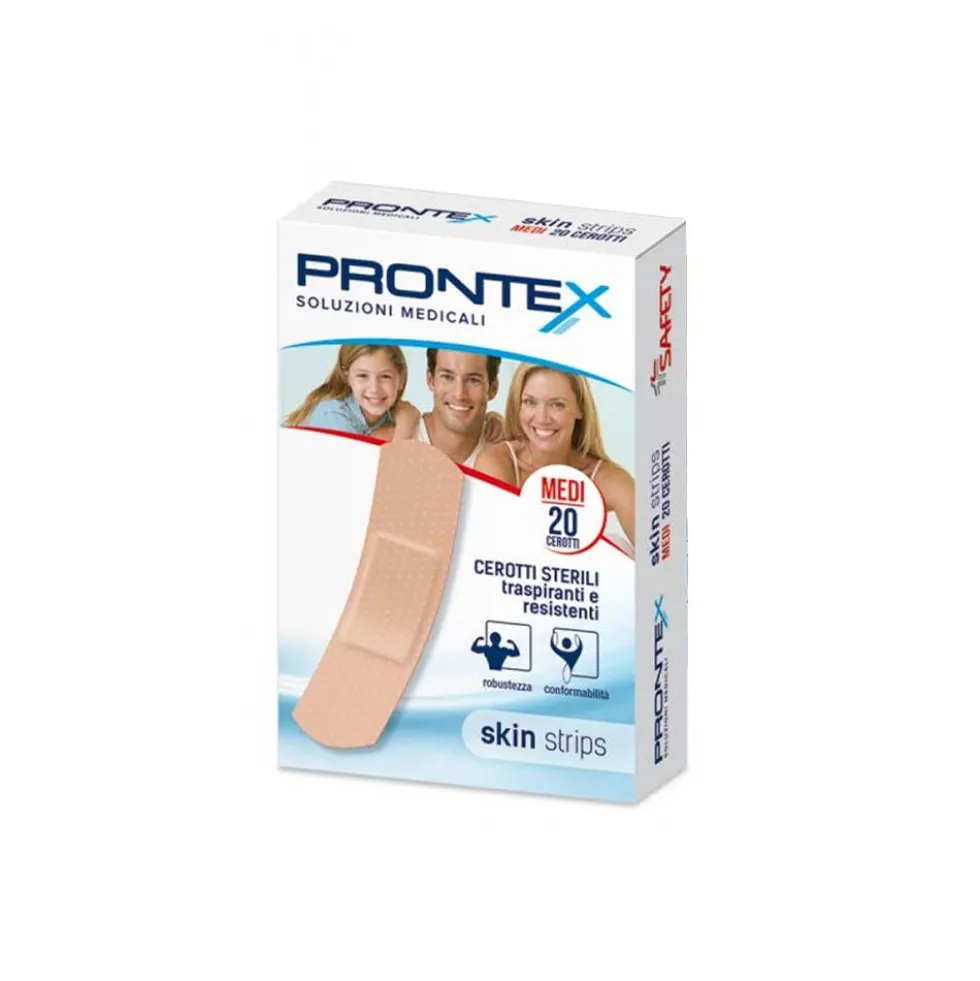 Prontex Skin Strips - Cerotti sterili traspiranti per la protezione delle ferite, 20 pezzi medi