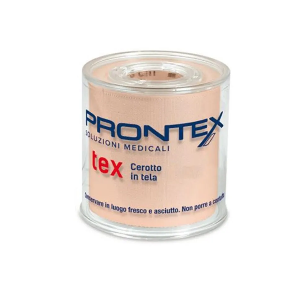Prontex Tex - Cerotto in tela rosa per il fissaggio delle medicazioni, 1 rotolo da 5 m x 5 cm