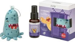 Purae BenSonno Scacciamostri - Cofanetto con spray e peluche Trudi turchese per il sonno, 75 ml
