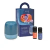 Purae Kit Giorno e Notte - Set per aromaterapia stimolante e rilassante, diffusore e 2 oli da 5 ml