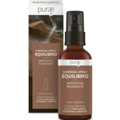 Purae Sinergia Equilibrio - Spray agli oli essenziali per il rilassamento, 60 ml