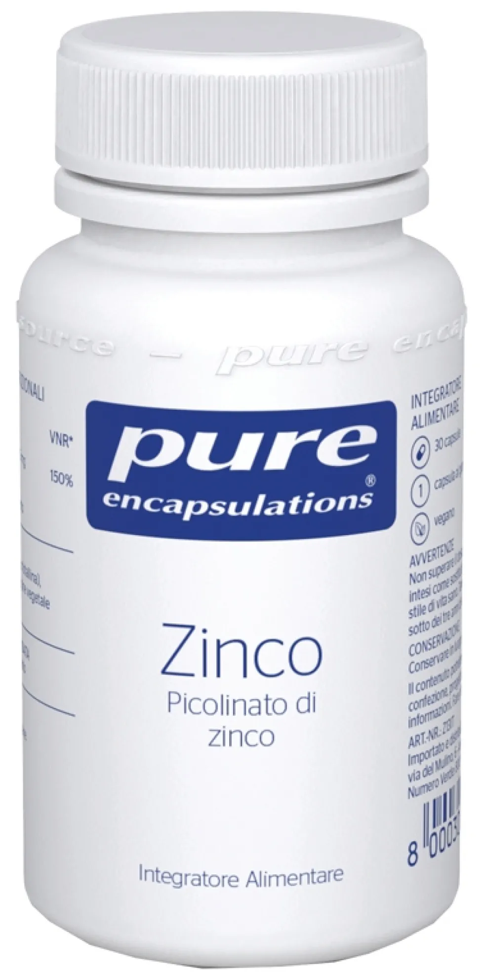 Pure Encapsulations Zinco Integratore Difese e Bellezza, 30 Capsule