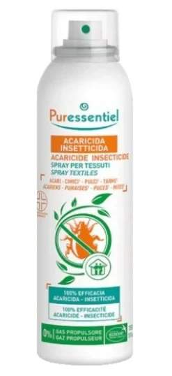 Puressentiel Acaricida Insetticida - Spray per i tessuti contro gli acari e gli insetti, 150 ml