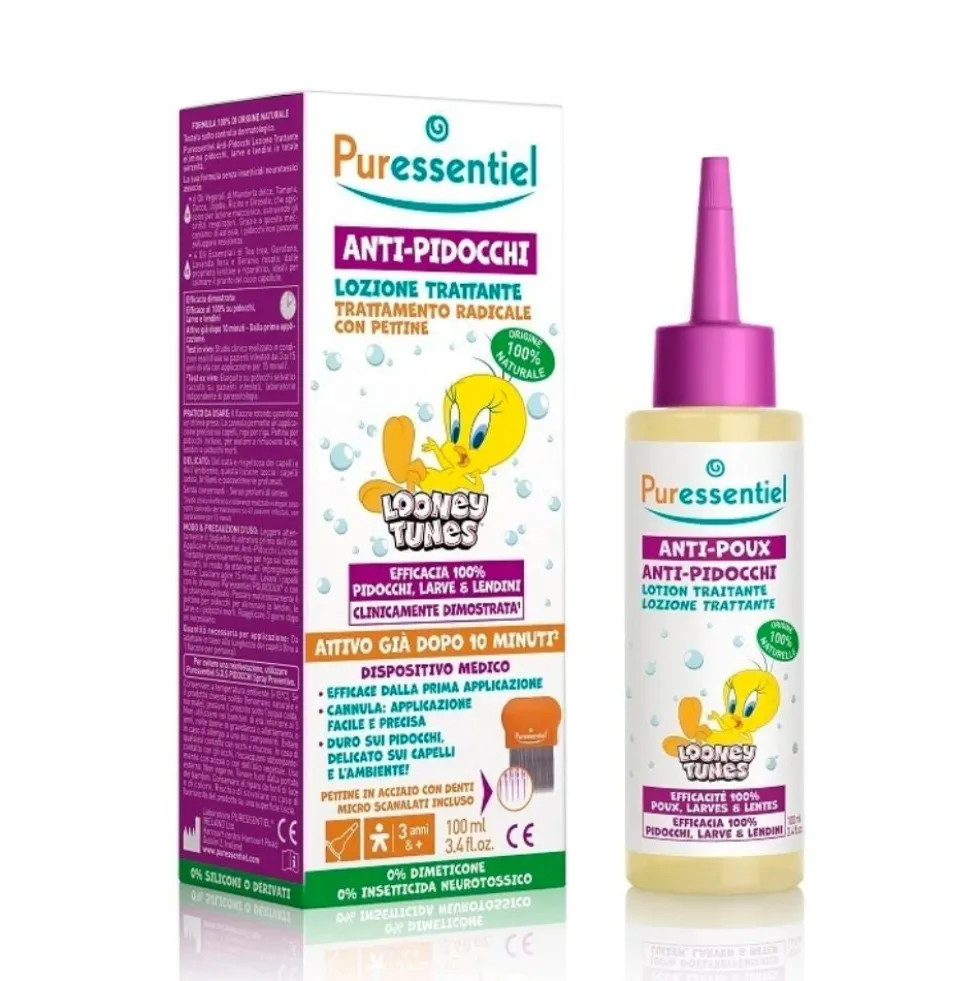 Puressentiel Pouxdoux - Lozione trattante per eliminare pidocchi e lendini, 100 ml con pettine