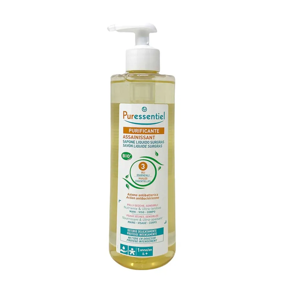 Puressentiel Purificante - Sapone Liquido Surgras BIO per Pelle Secca, 250ml
