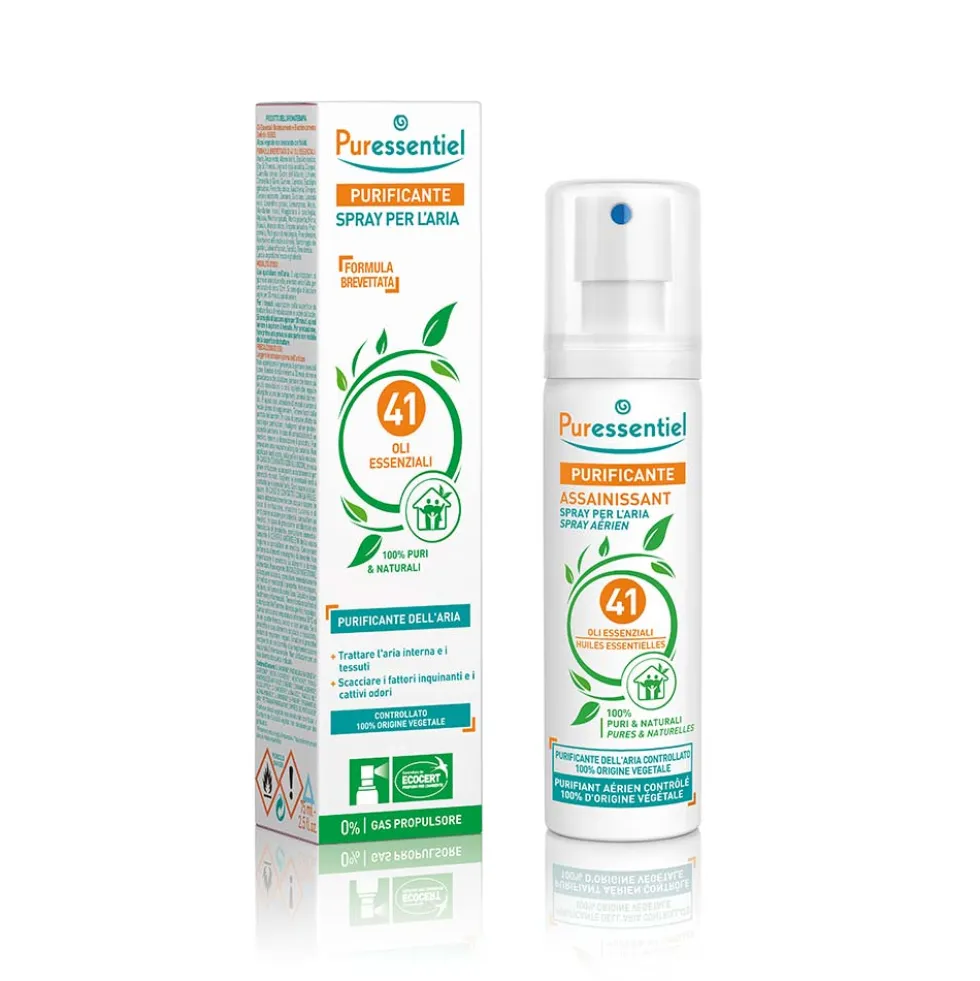 Puressentiel Purificante - Spray con 41 oli essenziali per purificare l'aria e i tessuti, 75 ml