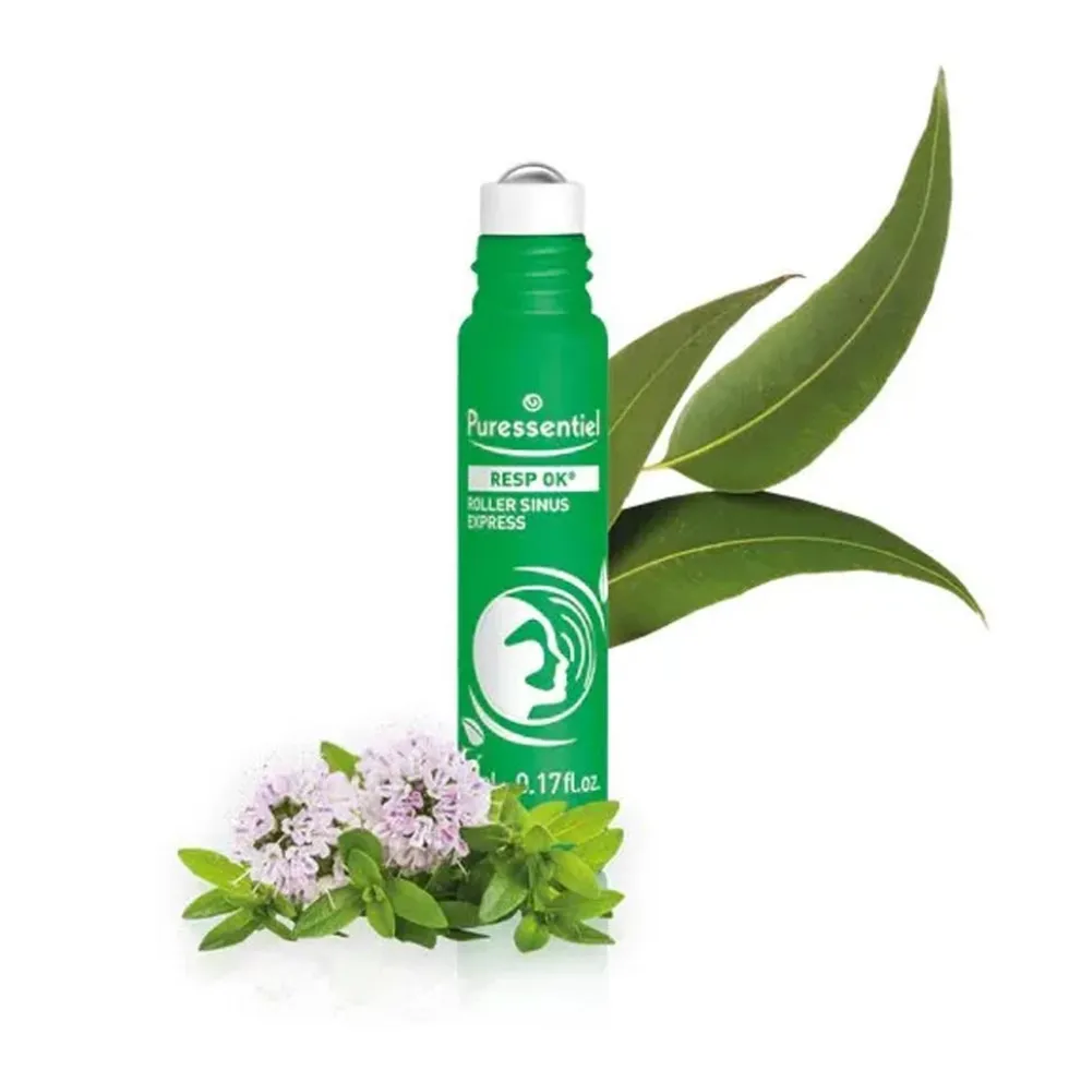 Puressentiel Resp OK Roller Sinus Express - Roll-on lenitivo per i seni paranasali, 5 ml