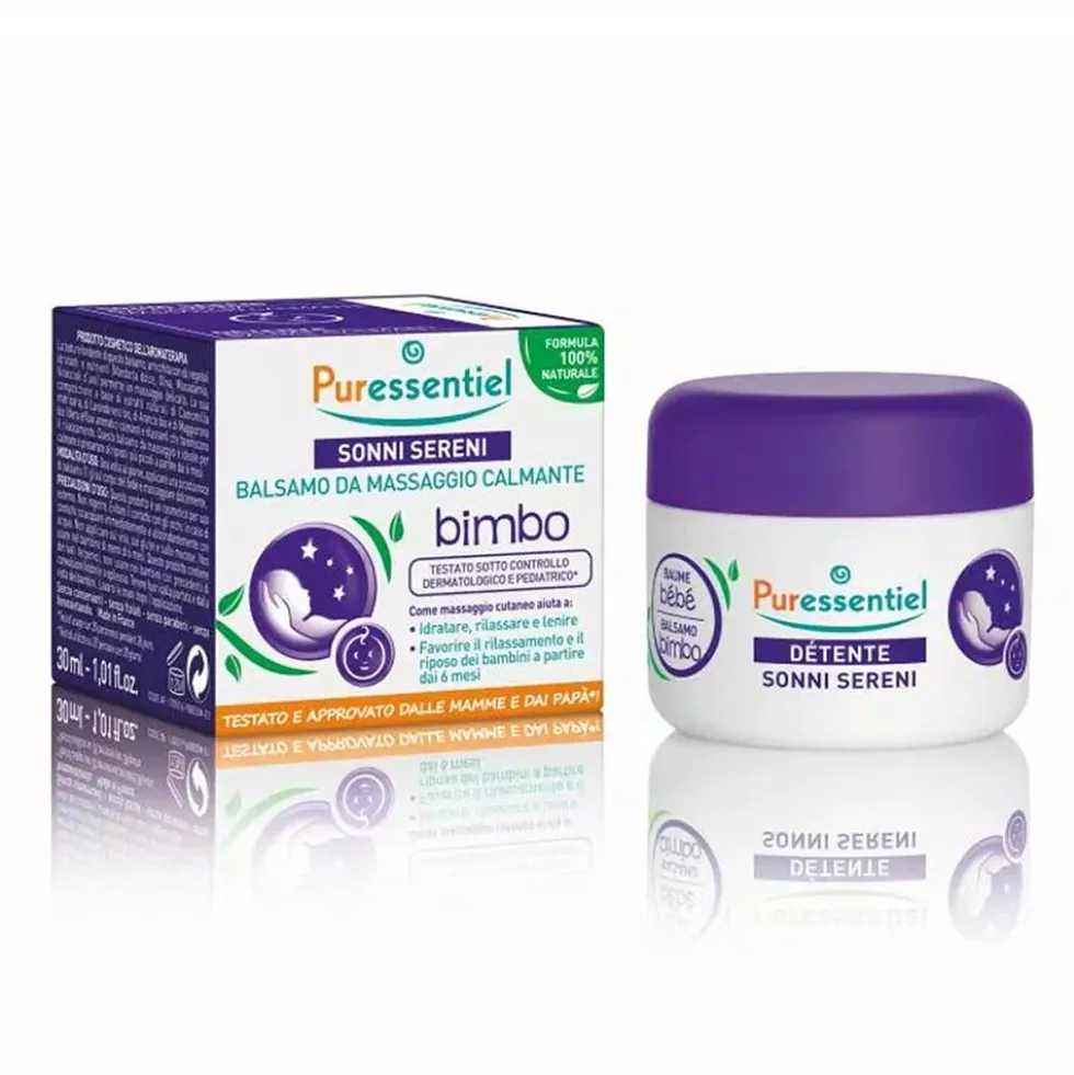 Puressentiel Sonni Sereni - Balsamo da massaggio calmante per il riposo del bambino, 30 ml