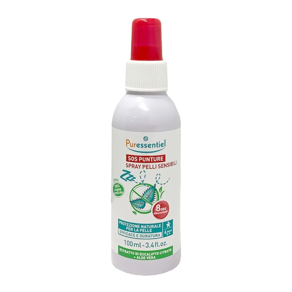 Puressentiel SOS Insetti - Spray Antipuntura Naturale per Pelli Sensibili, 100ml