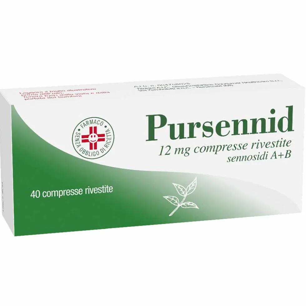 Pursennid Lassativo Stimolante Intestino Stitichezza Occasionale, 40 compresse