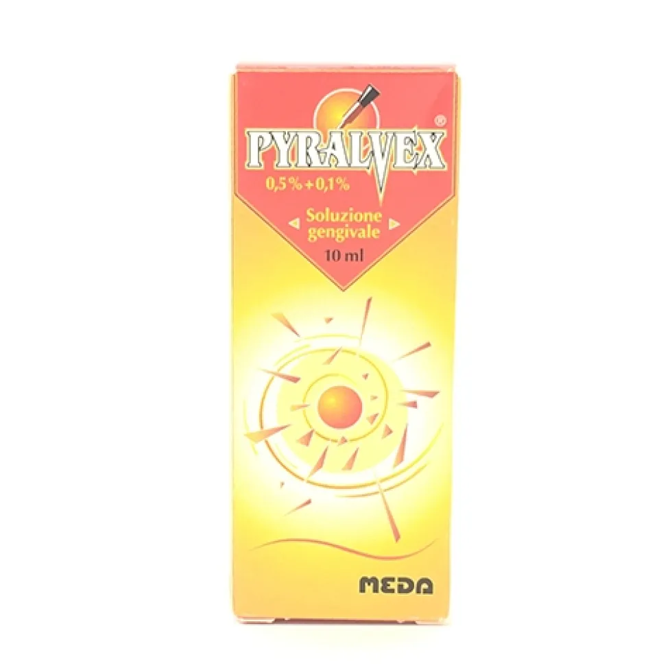 Pyralvex 0,5% + 0,1% Soluzione Gengivale 1 Flacone Da 10 Ml
