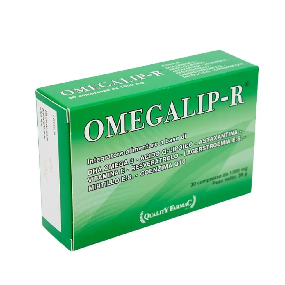 Quality Farmac Omegalip-R - Integratore per il metabolismo, 30 compresse